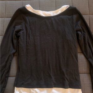 Altar'd State Black and White Long Sleeve Top